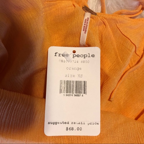 NWT Free People Home Again Orange Camisole - Picture 4 of 4